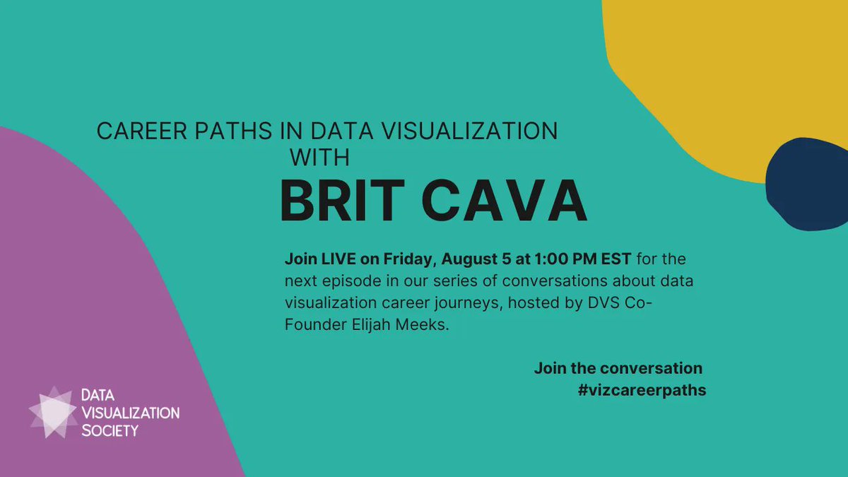 Don't forget to join us for a live interview with <a href="/databrit/">Brit</a>. Watch it on YouTube: youtu.be/hM_5Az8EiAs. A recording will be available after the event. #vizcareerpaths
