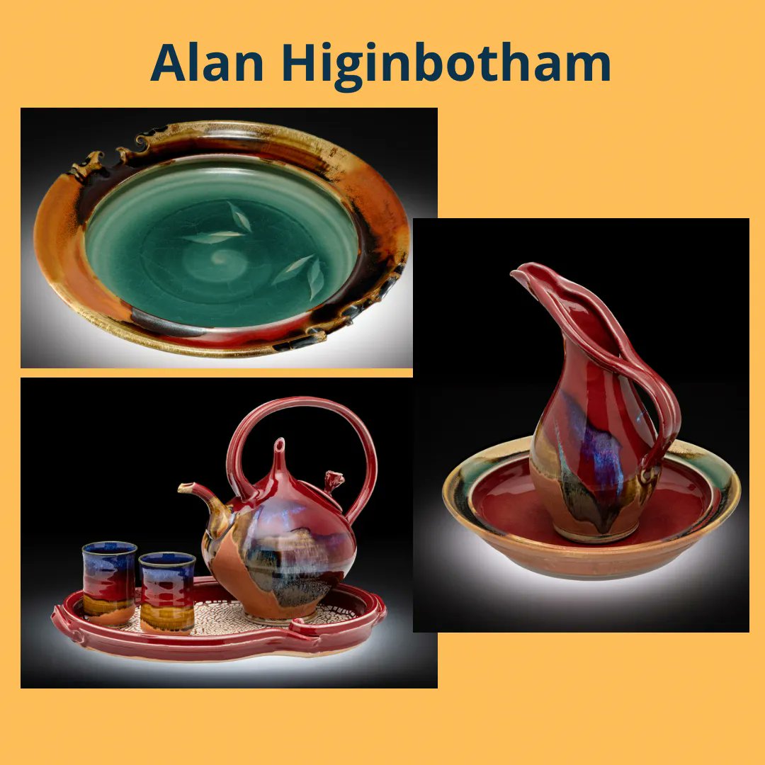 SunriverArtFair's tweet photo. Ceramic artists Annie Dyer, Alan Higinbotham, and Lobsang Gyatso will show their art in Sunriver Aug. 12-14🗓 https://t.co/Z3Nk5kmKZP