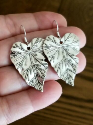 Sterling Silver Leaf Earrings, Leaf Jewelry, Women's Silver Dangle Earrings #jewelry #earrings #silverearrings #handmade #handmadejewelry #leaf #leafjewelry #boho  ebay.com/itm/2753094122… #eBay via @eBay