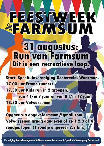 farmsumnet's tweet photo. Heb jij je al aangemeld voor dé recreatieve #Run van #Farmsum.

#eemsdelta #loopjeloopje #hardlopen #hardloopkalender #geinloop https://t.co/MfKwybcsvQ