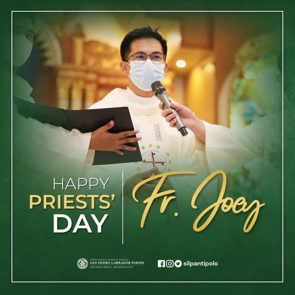 ParokyaNiSid's tweet photo. (1/3) Happy Priest Day to our parish priest and shepherd, Rev. Fr. Joey H. Valdez, and all devoted priests in the Philippines and the world.
Together, we pray the prayer for priests by St. John Vianney:
#SILPAntipolo #ParokyaNiSid #PriestsDay https://t.co/7HLTM0cMkx