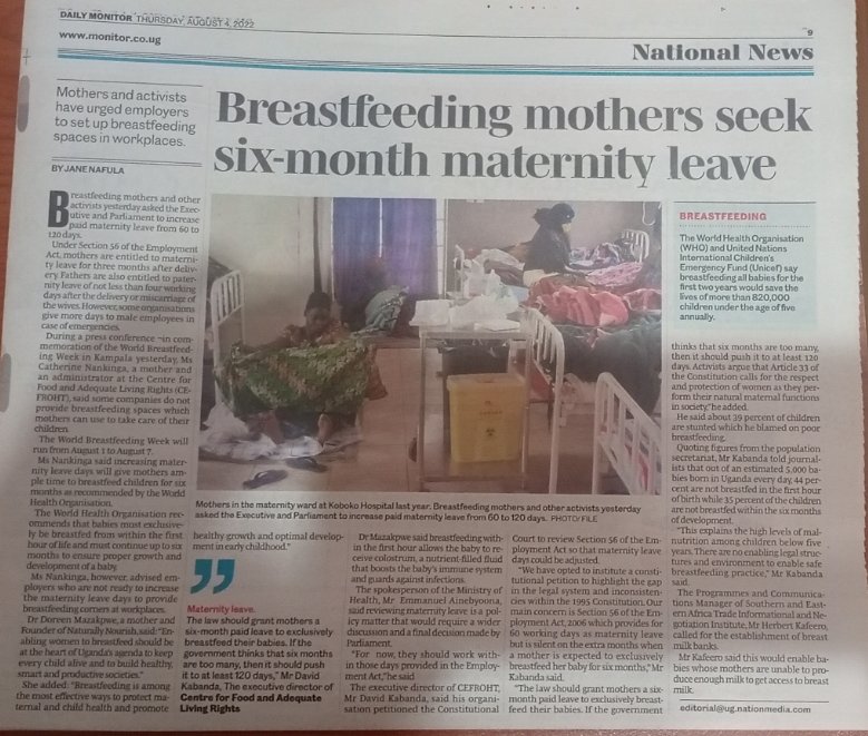 SEATINI UGANDA (@seatiniuganda) on Twitter photo Yesterday, <a href="/CefrohtUg/">Center for Food and Adequate Living Rights Ug</a> , <a href="/SEATINIUGANDA/">SEATINI UGANDA</a> & other stakeholders urged <a href="/GovUganda/">Government of Uganda</a> to strengthen regulations that guide breast feeding practices at workplaces as an enabler of adequate living.
Check out the report by <a href="/DailyMonitor/">Daily Monitor</a> for more details.
#BreastMilkIsFood Yesterday, <a href="/CefrohtUg/">Center for Food and Adequate Living Rights Ug</a> , <a href="/SEATINIUGANDA/">SEATINI UGANDA</a> & other stakeholders urged <a href="/GovUganda/">Government of Uganda</a> to strengthen regulations that guide breast feeding practices at workplaces as an enabler of adequate living.
Check out the report by <a href="/DailyMonitor/">Daily Monitor</a> for more details.
#BreastMilkIsFood