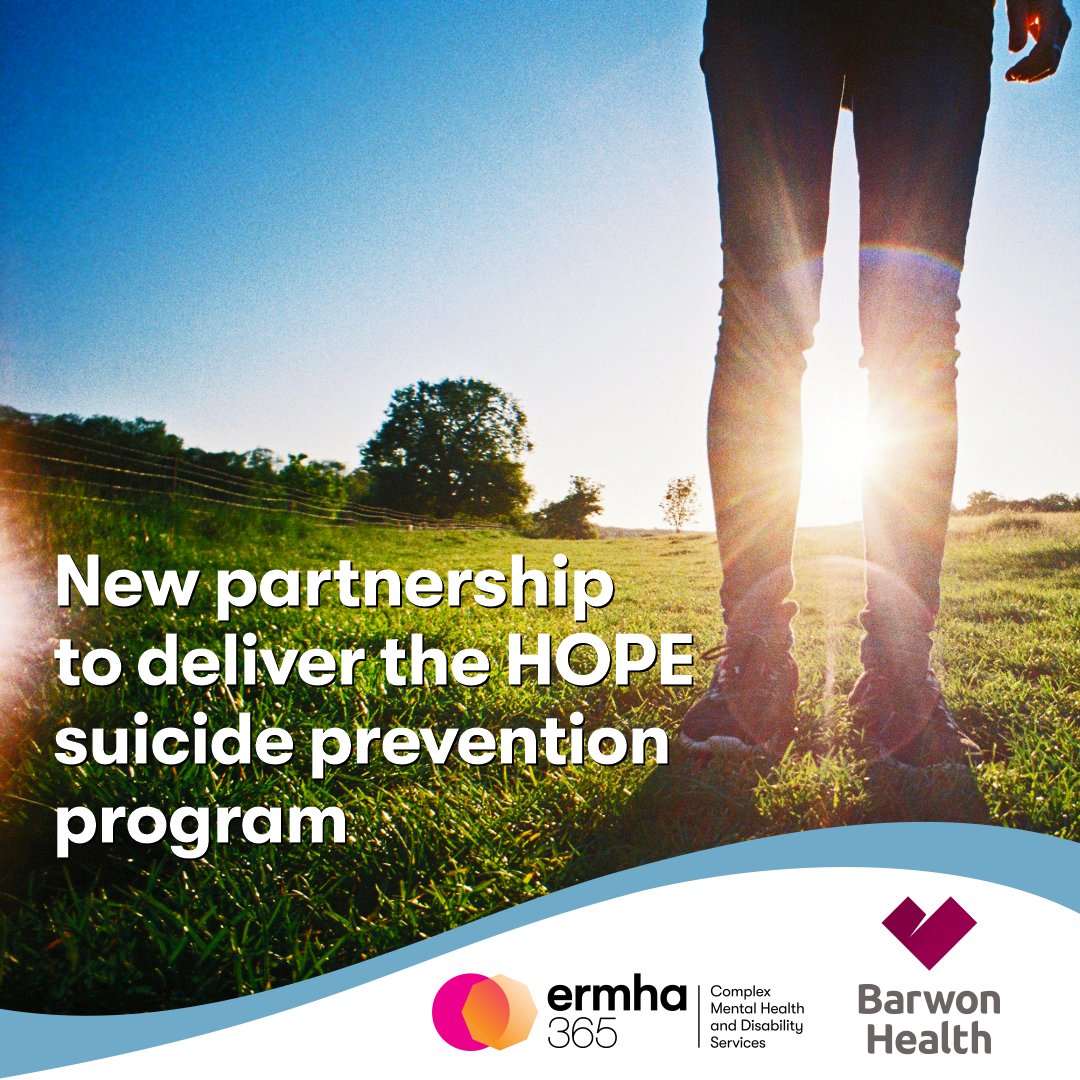 Barwon Health is pleased to announce a new partnership with <a href="/ermha365/">ermha365</a> to deliver the HOPE program, providing tailored and responsive outreach support for people who are at high risk of, or following an attempted suicide.

More details coming soon.

#mentalhealth #suicidesupport