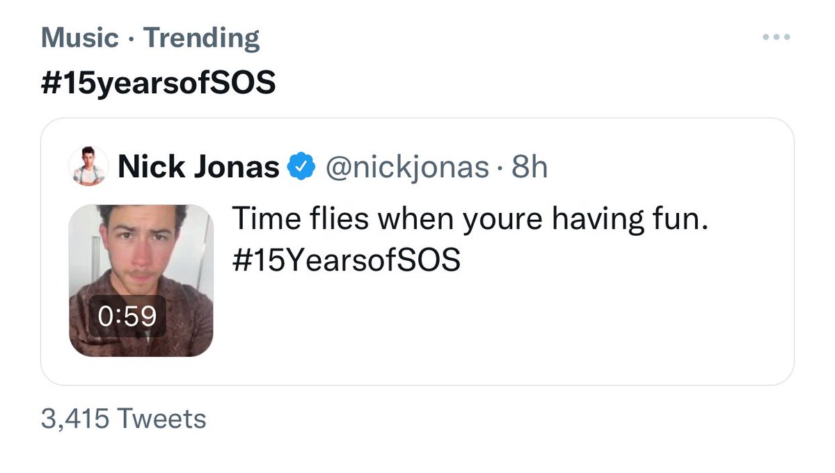 JonasBrosBros's tweet photo. #15yearsofSOS is currently trending! 🆘 https://t.co/2B8Za55pqF