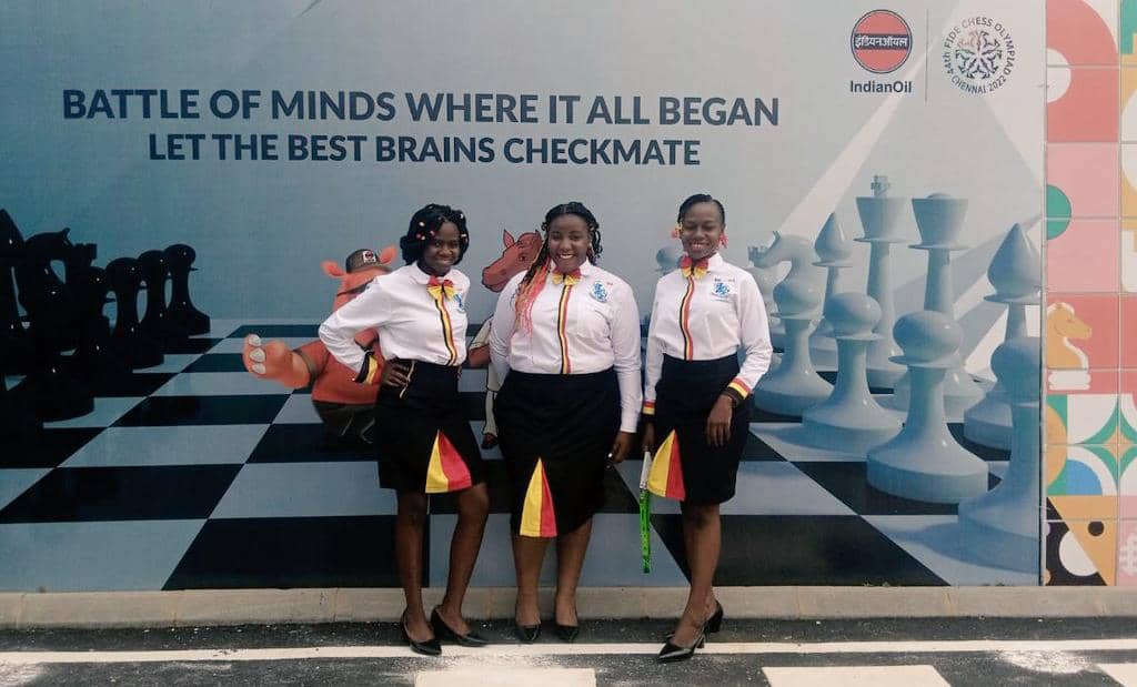 Yesterday was for the ladies to shine at the Chess Olympiad ongoing in India.  Board 1 player Peninah Nakabo was rested, but Shakira Ampaire, Milley Takali, Gloria Nansubuga and 15-year-old Patricia Kawuma made sure of a convincing win as they beat TTO 4-0. 

#NBSSportUpdates