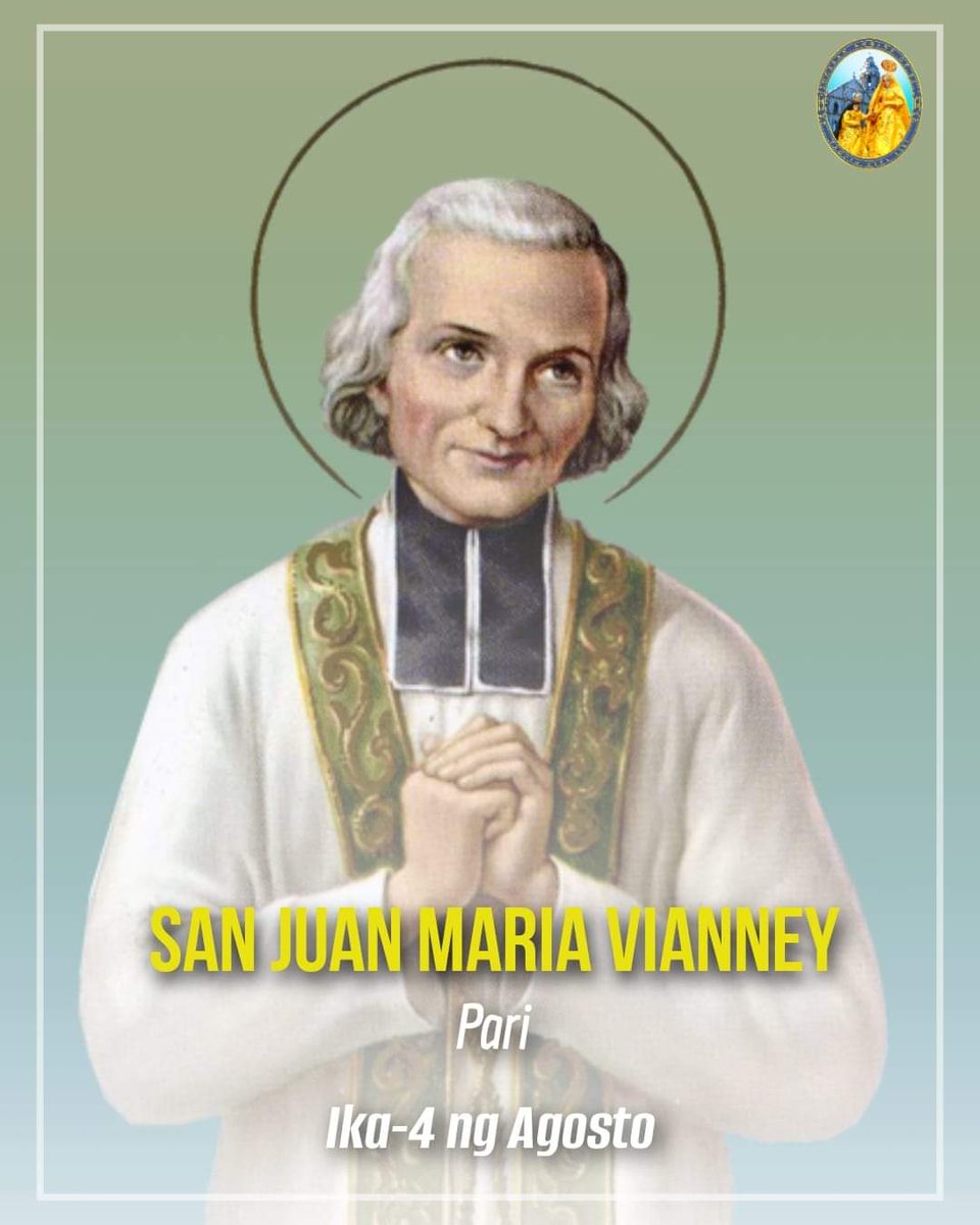mbaspstanne's tweet photo. Ang Paggunita kay San Juan Maria Vianney, Pari
San Juan Maria Vianney, ipanalangin mo kami!
#ASSA435 #SanJuanMariaVianney #ArawNgMgaPari #PriestsDay https://t.co/16FkPdpTb3