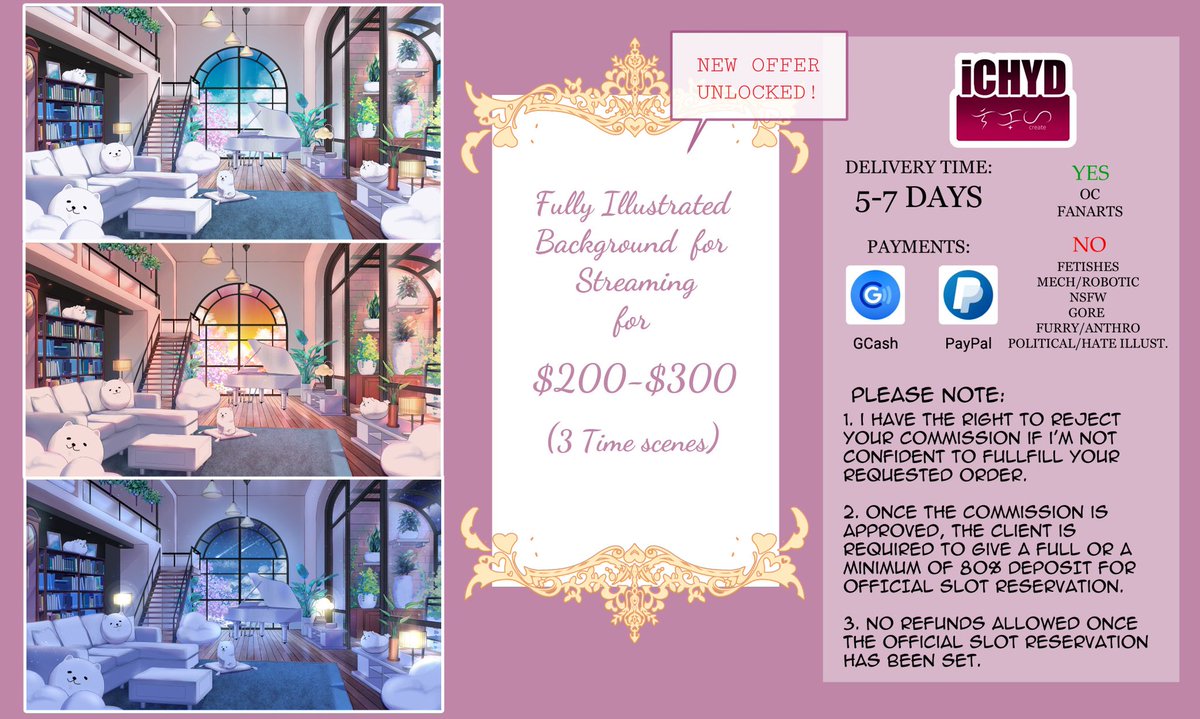 iCHYDarts's tweet photo. Slot schedules for art commissions this month now available^^  Feel free to message for reservations🥰✨ https://t.co/IvJybRgT0s