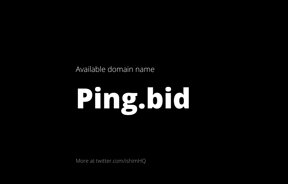 ishimHQ's tweet photo. Available domain today. About 65% of TLDs were registered with the name "ping"

#domains #ping https://t.co/fIKNLz0Sid