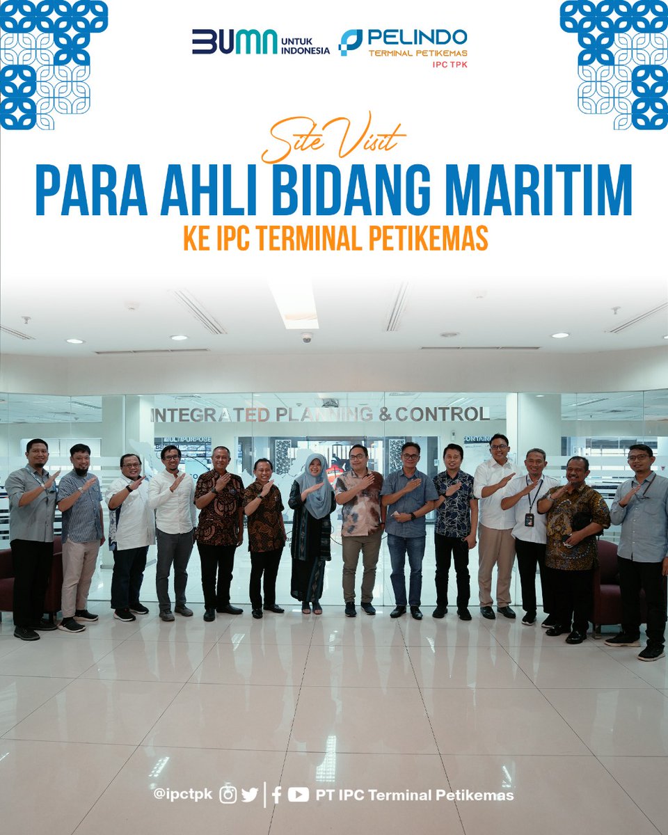 ipctpk's tweet photo. Hai #ContainerLovers

Hari Rabu (03/08) IPC TPK menerima kunjungan dari para Expert, Akademisi dan Korporasi di bidang Maritim dan Logistik di Integrated Planning &amp; Control. https://t.co/tJZ5B91RnO