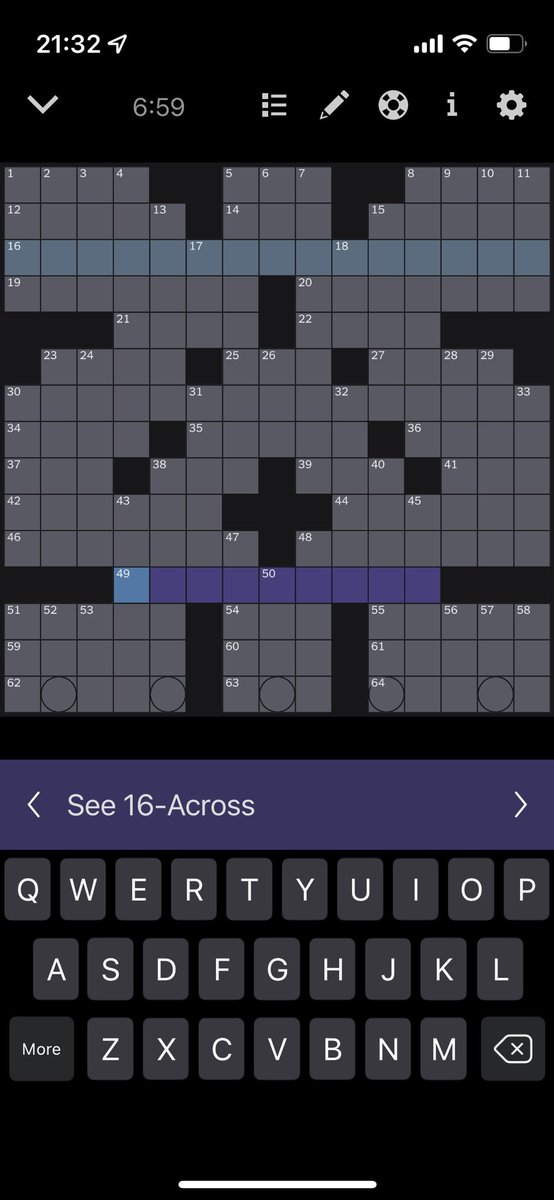 This Wednesday, August 3rd puzzle is almost old news, but NYT Crossword editors, let’s tighten this up next time! The quotes aren’t curly and the date range isn’t an en dash. And I’m not sure, but shouldn’t 30- and 49-Across highlight each other?