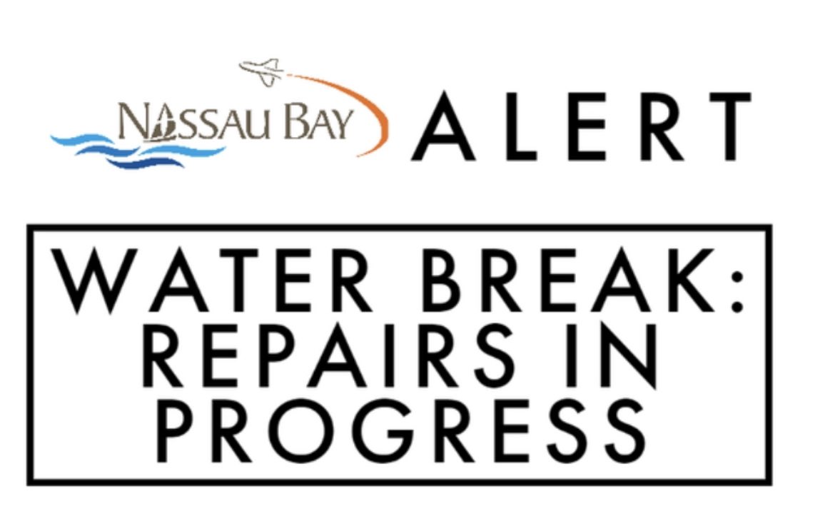 Nassau Bay Public Works crews are mobilizing to conduct emergency water leak repairs at the intersection of Davin Lane and Carriage Lane.
While repairs are being conducted, water service will be interrupted to surrounding residences and possibly adjacent streets.