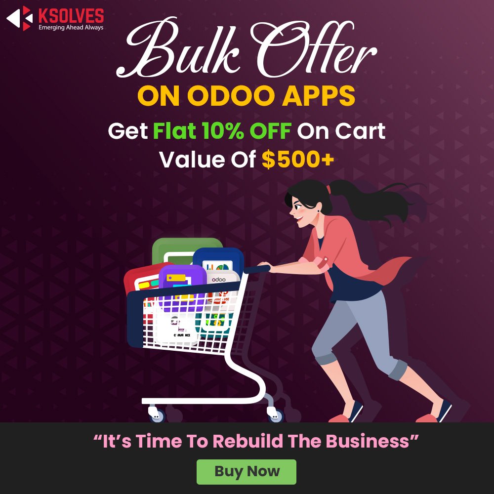 _Ksolves's tweet photo. Don’t miss the great opportunity to rebuild your business with FLAT 10% OFF on Odoo products. Offer valid on Ksolves store. Start buying now!
Ksolves Store: https://t.co/oMaWE7yoth
#OdooSale #Odooproductssale #deals #OdooApps #odoobusinessapps #TopOdooApps #Ksolves https://t.co/zN0iN50FS6