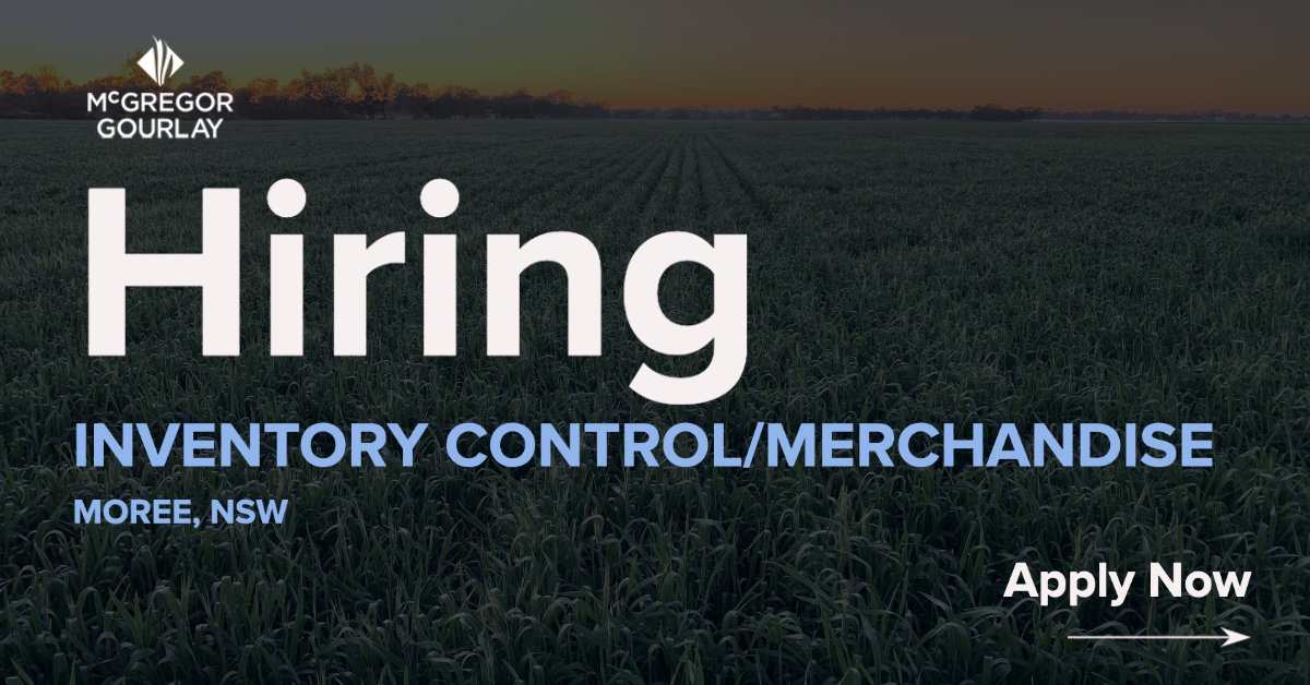 mcgregorgourlay's tweet image. Interested in an inventory control/merchandise position? 🤷🏼‍♂️

Based at our Moree Branch, you will have the exciting opportunity to join our busy and dynamic operation.

For more information and to apply, visit mcgregorgourlay.com.au/work-with-us