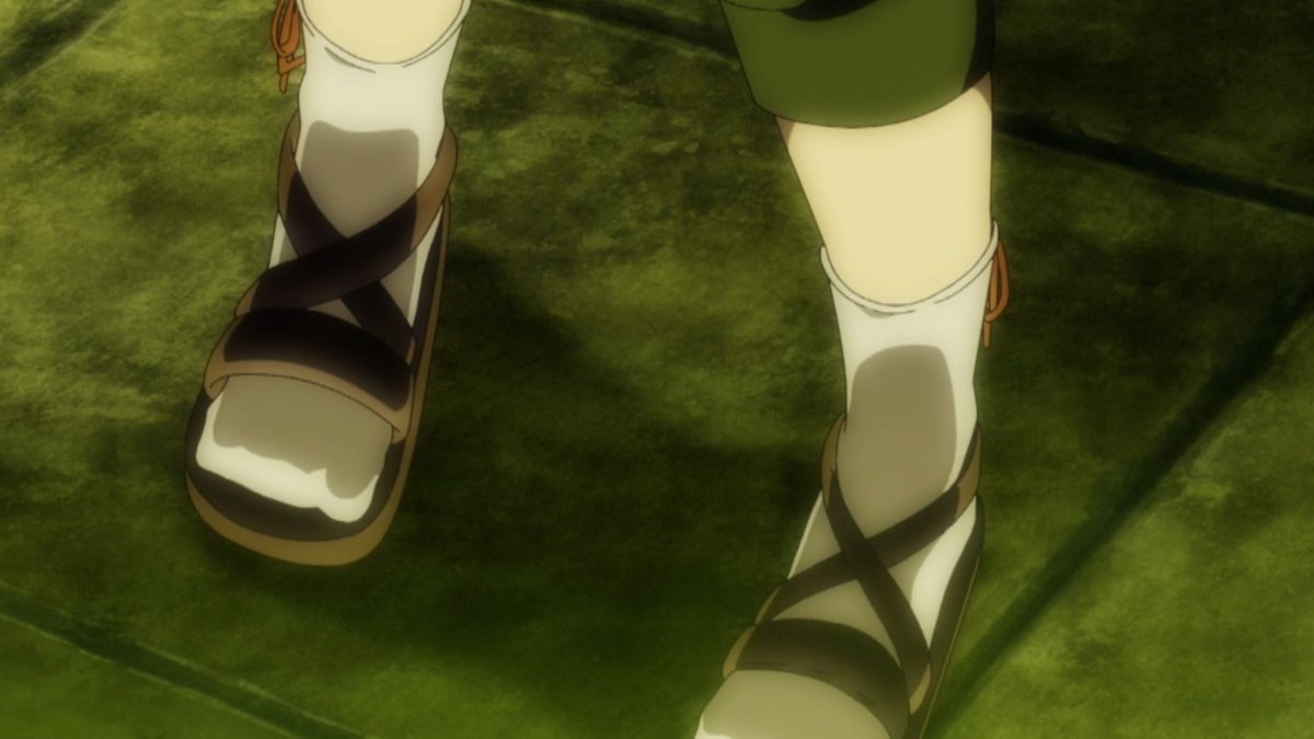 SerasKF on X: #anifeets Feet shots from today's episodes. 1-2) Isekai  Meikyuu Harem E07. At least Roxanne didn't wear the socks in bed. 3)  Tsurekano E07. 4) Isekai Ojisan E05.  /