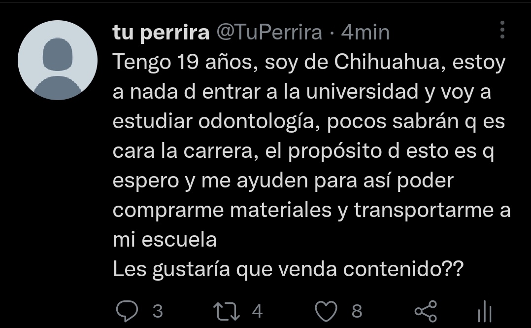 TuPerrira's tweet photo. A claro que también voy a buscar un trabajo para poder apoyarme a mi misma.

Pd: lo subo así en foto pq deporsi twitter no deja escribir mucho https://t.co/7Dc05UNJx0