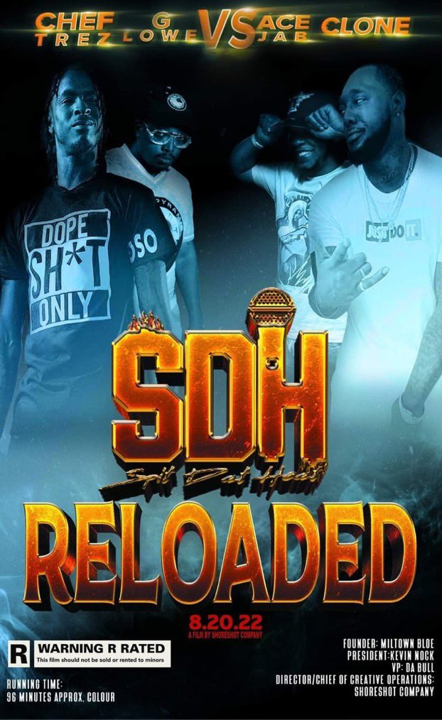🚨🚨🚨August 20th SDH Reloaded Main Event <a href="/ChefTrez__/">Android 3 🤖</a> &amp; <a href="/G__Lowe/">G LOWE</a> vs <a href="/Clone478/">Clone478</a> &amp; <a href="/AceJabLsss/">jab</a> 🔥🔥🔥Get them limited early bird tickets while they last🚨🚨🚨 #SDHMG #SpitDatHeat #Reloaded #AtlantaBattleRap #GeorgiaBattleRap #SouthernBattleRap #BattleRap
