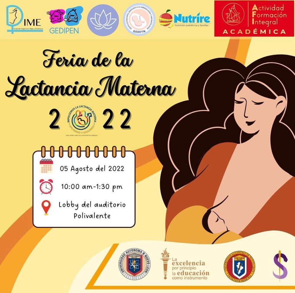 wellmedgestimed's tweet photo. Los grupos GEDIPEN, DIME, WELLMED, NUTRIRE Y GEDEYN les extienden una cordial invitación a nuestra próxima Feria de la Lactancia Materna 2022
📆Viernes 5 de agosto del 2022
⏰10:00 am - 13:30 pm
📍Lobby del Auditorio polivalente
AFI ACADÉMICA!
Inscripción gratuita (google forms) https://t.co/HYxgPCqRHc