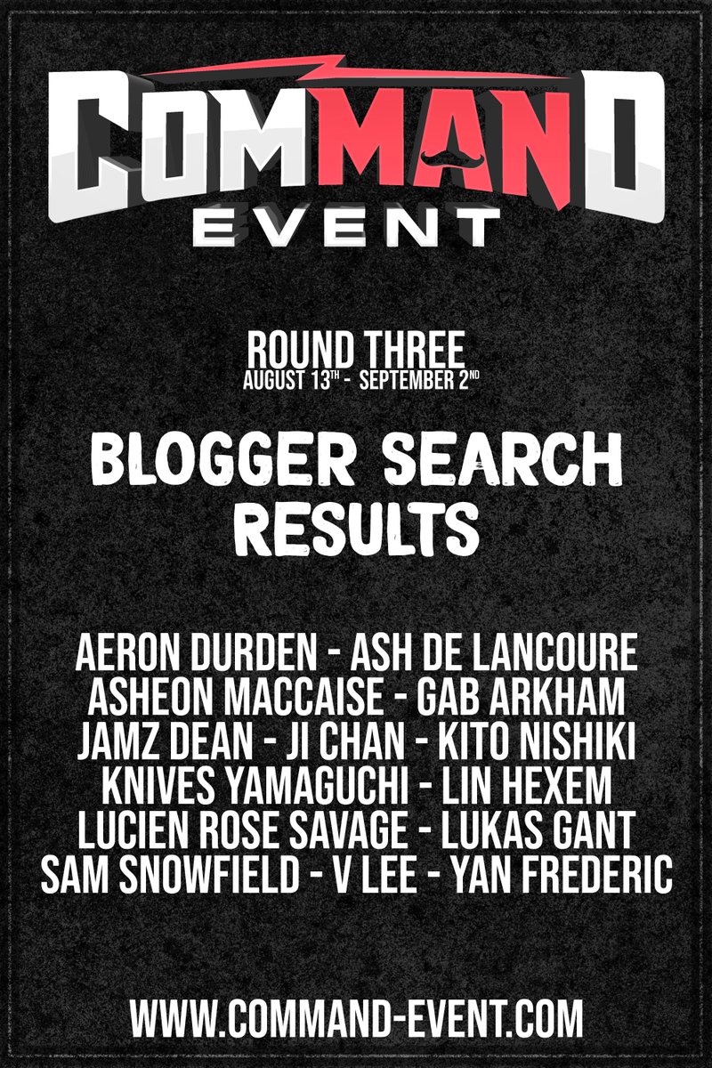 CommandEvent's tweet photo. We could go on about how amazing our bloggers truly are, but their art speaks for itself.

No really, they're freaking amazing. Many returning names, and some new faces for our Round Three Blogger Team! 🥳 

https://t.co/oJzOjZXJIl https://t.co/qEXLf3mYST