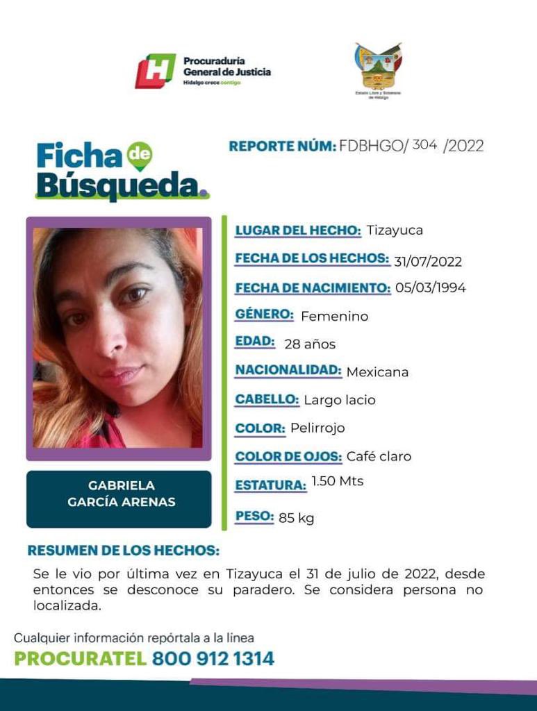 JoshMendez_'s tweet photo. Apóyenme con un #RT por favor 🙏🏽

Mi prima #GabrielaGarciaArenas está desaparecida desde el 31 de julio. Si alguien sabe algo por favor comuníquese al 5610609789 https://t.co/0RVnfQZgZu