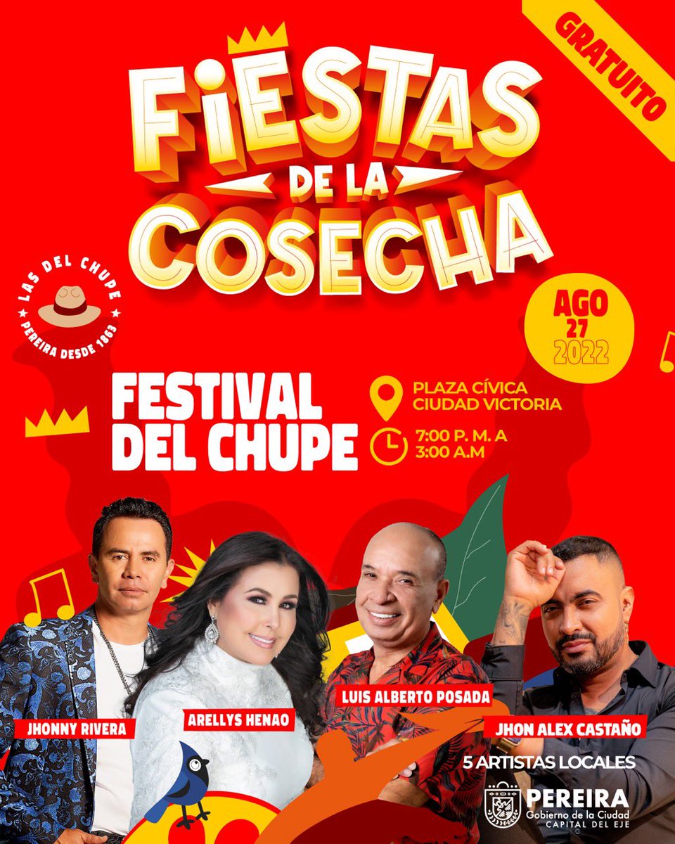 ARELYSHENAO's tweet photo. Mi pereira nos vemos este 27 de agosto 🙏🏻 en este súper concierto en las fiestas de la cosecha ❤️🙏🏻 https://t.co/QpRD6nBQIU