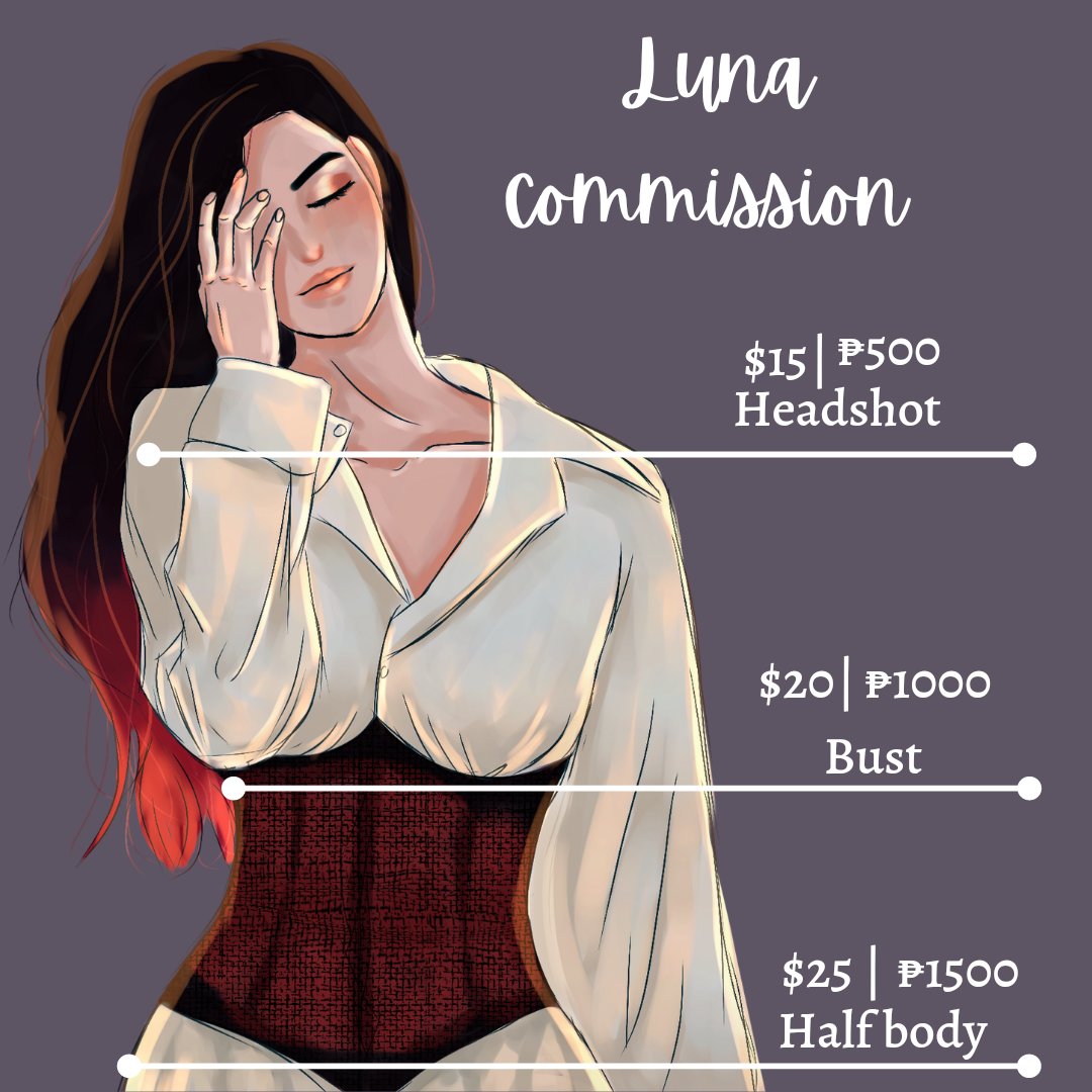 LunArts06's tweet photo. Luna's Commission Sheet. 💜
*Dm me if you're interested or have questions, I would gladly respond.*
5 slots for August✨
Any kind of support is helpful😊
#commisionsopen #commssheet #artcommission #artph #arttwt https://t.co/bmVkphttrZ