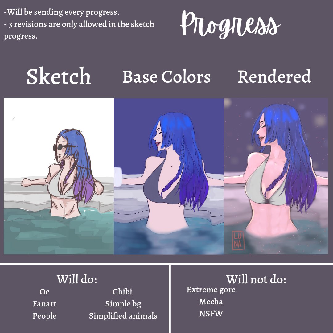 LunArts06's tweet photo. Luna's Commission Sheet. 💜
*Dm me if you're interested or have questions, I would gladly respond.*
5 slots for August✨
Any kind of support is helpful😊
#commisionsopen #commssheet #artcommission #artph #arttwt https://t.co/bmVkphttrZ