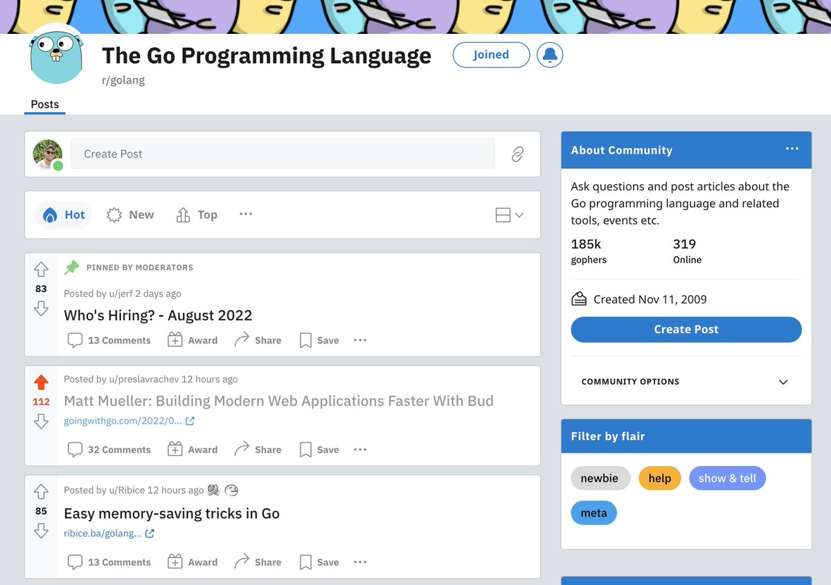 After 12 hours, <a href="/preslavrachev/">Preslav Rachev</a>'s article about Bud is *still* at the top of Go's subreddit: reddit.com/r/golang