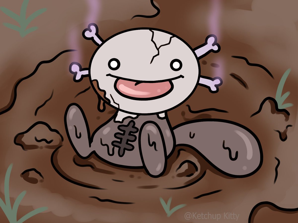 Ketchup_Kitty's tweet photo. Some of Woopers mud is cracking, may need to reapply... ☠️ 

#PokemonPaldea #PokemonWooper #Wooper #PokemonScarletViolet #PokemonScarletVioletfanart https://t.co/vjb1KOWGXN