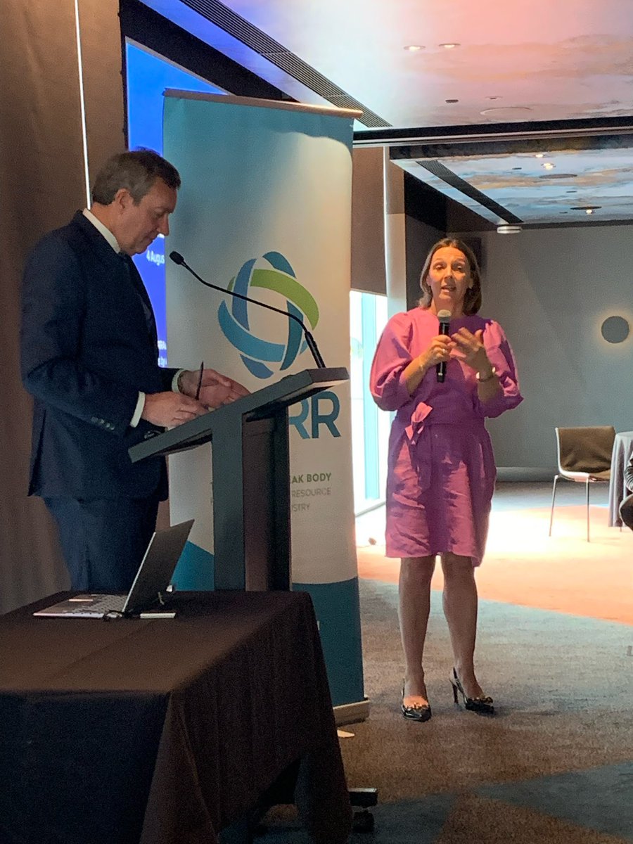 WMRRAus's tweet photo. Fantastic morning in WA discussing the need for #industry certainty in #infrastructure #regulatory pathways and #funding in order to hit #netzero, and move WA to a #circulareconomy with our highly engaged #environment minister @ReeceWhitby #greatmorning π #materialmanagers https://t.co/n47pL1JZ8L