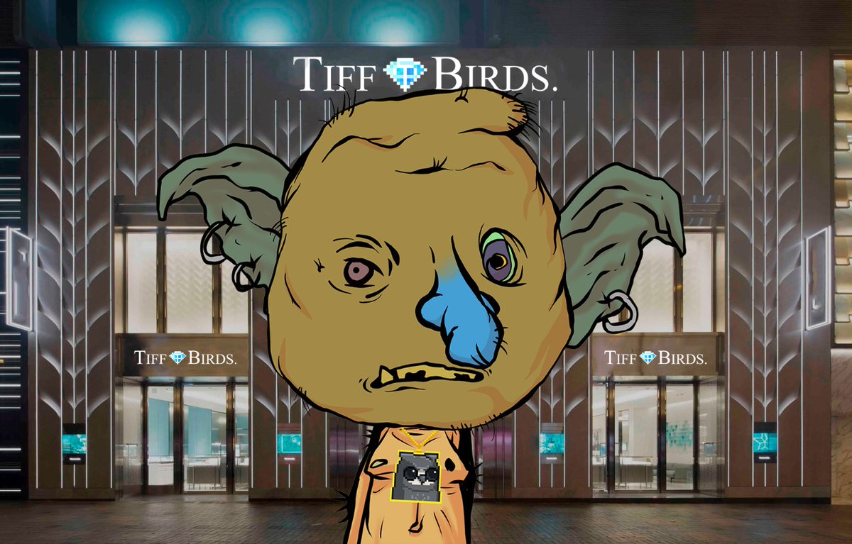 TiffBirds's tweet photo. Ahhh, our first worthy customer.. welcome @goblintown ! 💎

He's rocking that TiffBirds Gold Chain like there's no tomorrow! Hoot, Which bluechip might be next in line? 

psstt, the mint is still free at https://t.co/eYzovMLZi7 🦉
#GoblinTown https://t.co/vq5u76Fc1Y