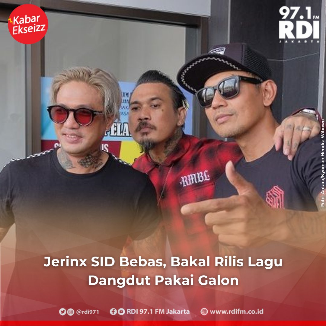 rdi971's tweet image. Personel band SID yakni Bobby Kool dan Eka Rock berencana untuk merayakan kebebasan Jerinx dengan mengeluarkan single terbaru dengan lagu yang telah dibuat Jerinx.

#RDI #ObrolanEkseizz #JerinxSID