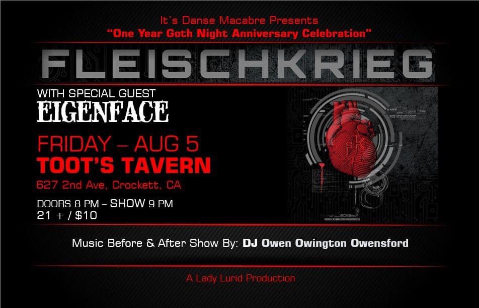 ItsDanseMacabre's tweet photo. FleischKrieg performing this Friday @Toots_Tavern a @LadyLurid production #Fleischkrieg #industrial #industrialmetal #goth #cyberpunk #industrialmusic #darkwave #nugoth #darkelectro https://t.co/hxTzikms4s