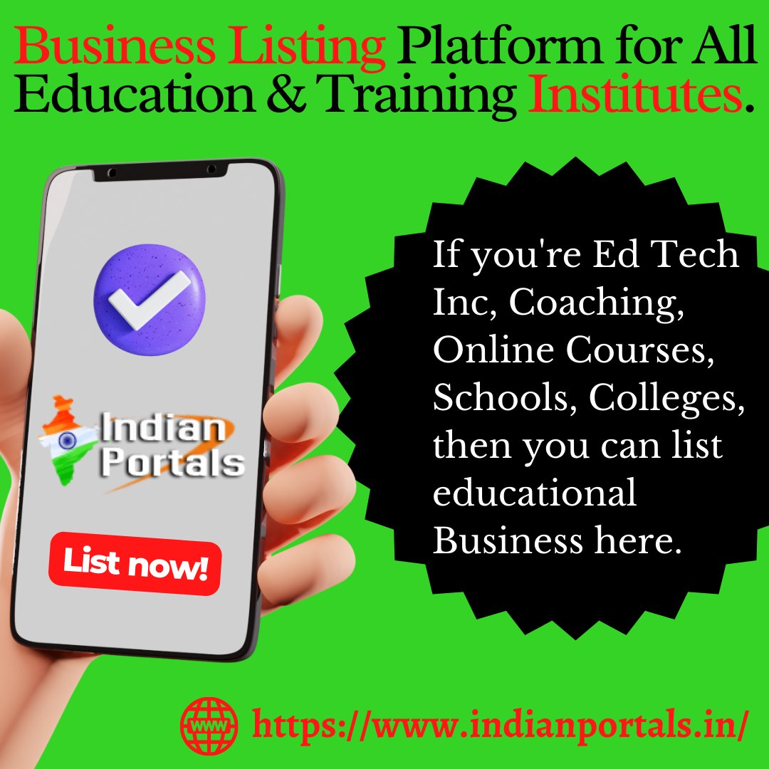 Indianportals's tweet photo. If you're Ed Tech Inc, Coaching Institutes, Online Courses, Course Providers, Schools, Colleges/Universities, then you can list educational business here.
#Education #Training #Institutes #Schools #Colleges #BusinessDirectory #businesslisting #businesservices #listing https://t.co/dS6O5EDpO6