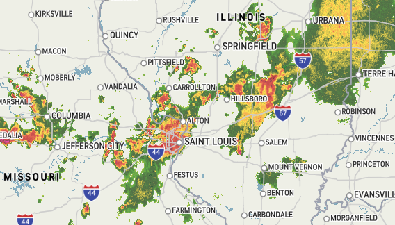 breakingweather's tweet photo. St. Louis just received 1.46 inches of rain in only 18 minutes. A flash flood warning is in effect for the city until 2:30 a.m. CDT Thursday. Track the rain and thunderstorms here: https://t.co/ax0U6RLIEz https://t.co/PPizVmUVPX