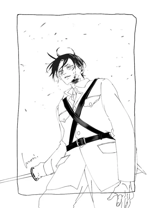 線画描かなくなって久しいけど、ちゃんと描けてる!よね?!
ちなみにここにグレーで塗ります。なので線は最低限。 