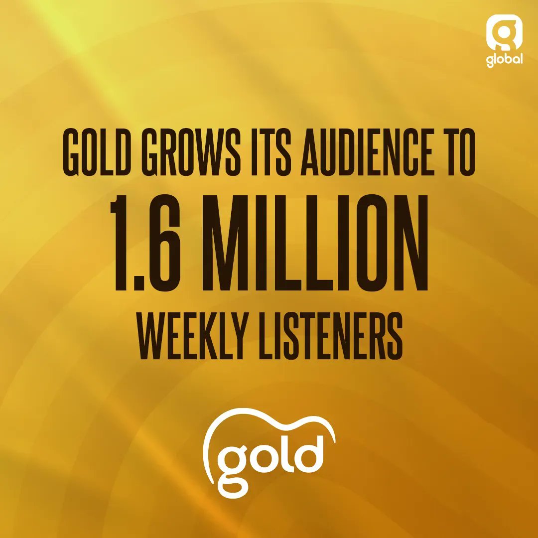 We’ve got a golden start to our #RAJAR results today, with 1.6 million listeners enjoying the greatest songs of all time on <a href="/GoldRadioUK/">Gold Radio</a> 📀
