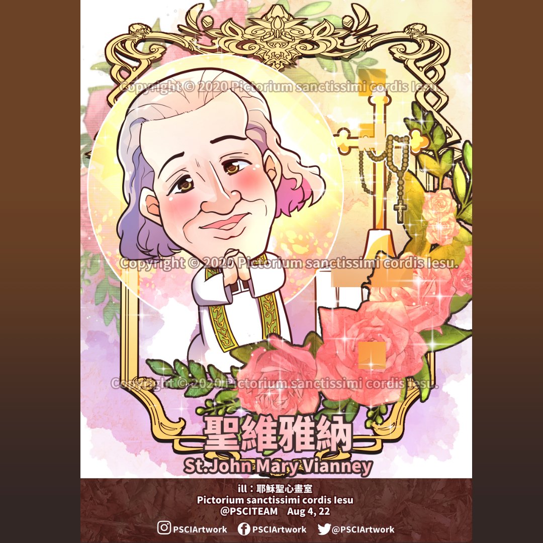 PsciArtwork's tweet photo. St. John Vianney
#PSCIArtwork #耶穌聖心畫室 #PictoriumSanctissimiCordisIesu #FeastDay #StJohnVianney #GiovanniMariaVianney #聖若翰維雅納 #聖維雅納 #SaintJohnVianney #JohnVianney #司鐸 #法國 #里昂 #神哲學 #告解 #法國 #France #Catholic #love #PrayForUs #jesus  #Christ https://t.co/mWe3dNQh8r