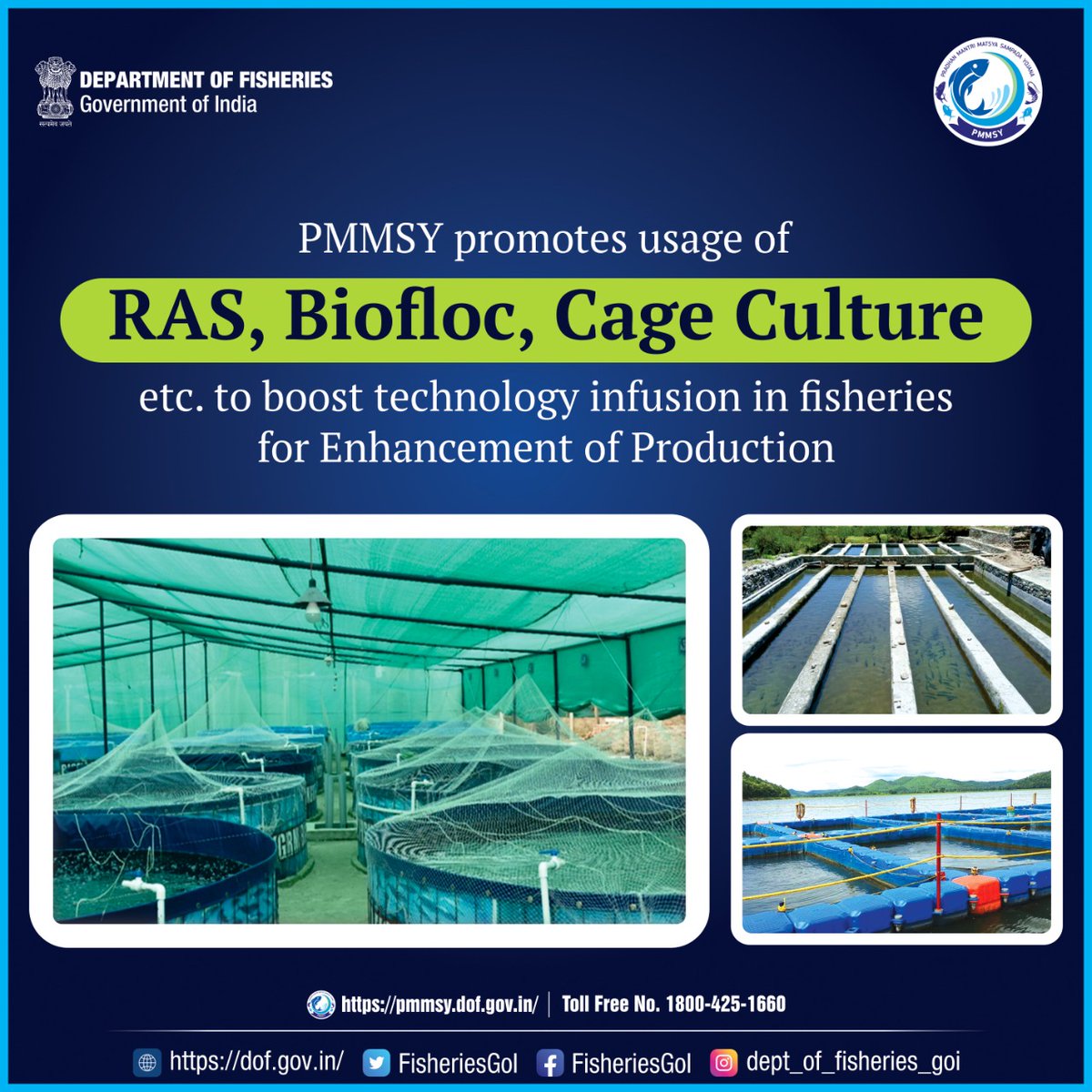 Technology invention and water management are emphasized under #PMMSY towards harvesting ‘more crop per drop’, both in #inland and #marine fisheries.
#InlandFisheries #MarneFisheries #TechnologyInfusion #WaterManagement #ProductionGrowth
@narendramodi 
@NamoApp
@ShivaNMapp