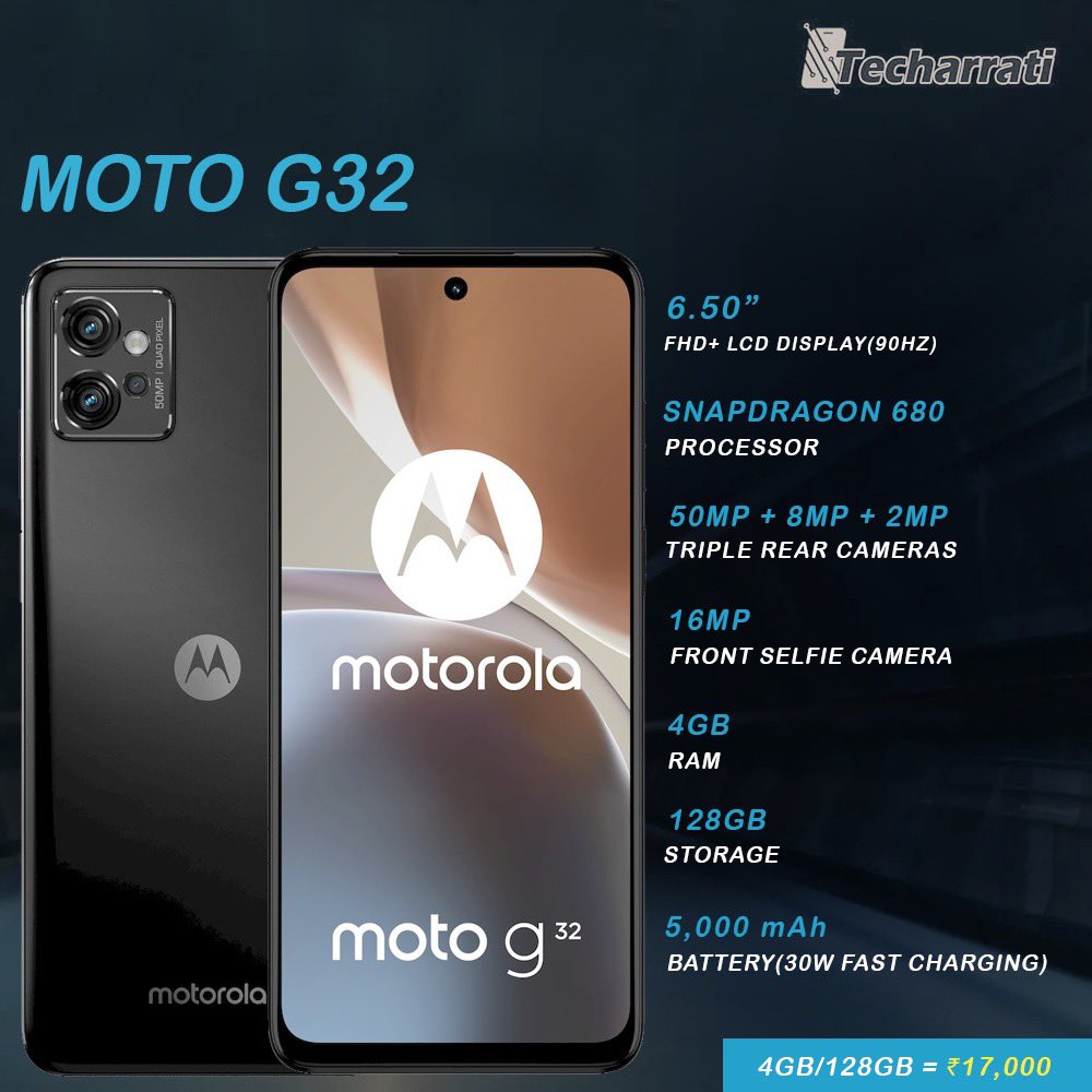techarrati's tweet image. #Motorola has launched the #MotoG32 smartphone in Europe. Want it to launch in India?