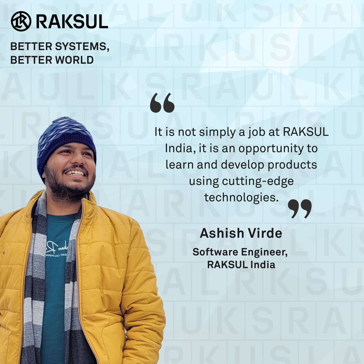 RaksulIndia's tweet photo. Ashish Virde, who works as a Software Engineer, raves about the transparent and positive work culture at #RAKSULIndia
#PrideAtRAKSULIndia #LifeAtRAKSULIndia

RAKSUL India is hiring. Click here to view job opportunities: https://t.co/hE2M9jZhvA https://t.co/Db3zK2fUic