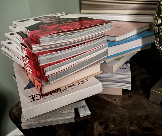 Need more time so I can actually crush this pile of books I&rsquo;ve been meaning to read. 😅 https://t.co/