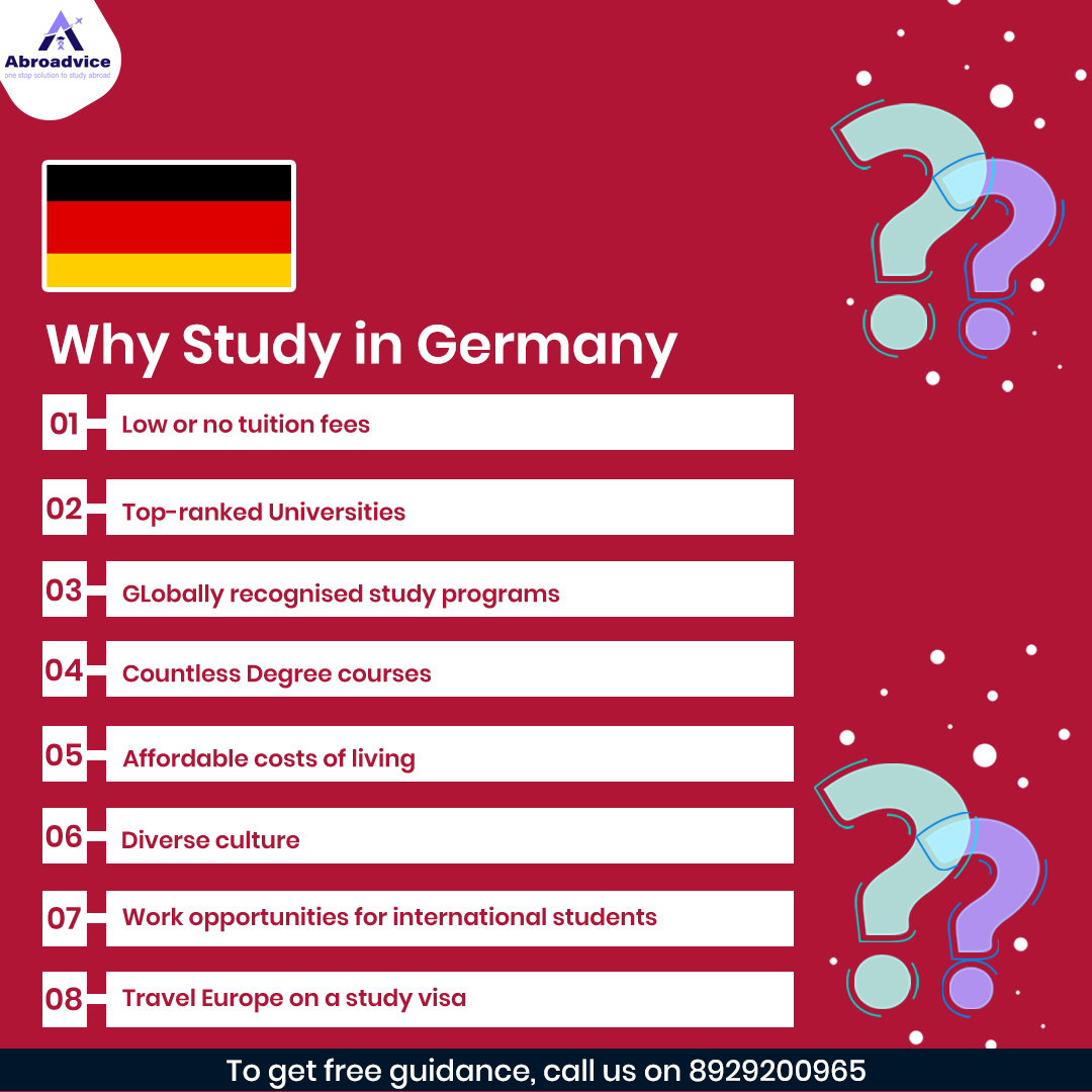 abroadvice's tweet photo. in Germany, you will find many worldwide ranked universities, countless courses to choose from, globally valued degrees that promise high employebility to you, and affordable living costs.
#abroadvice #studyabroad #studyingermany #careers #educationabroad https://t.co/8FGEnYJYl0