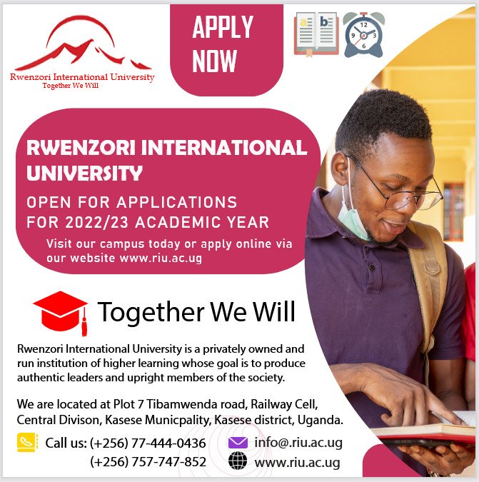 Visit our campus today or our website at riu.ac.ug
or mail us at info@riu.ac.ug