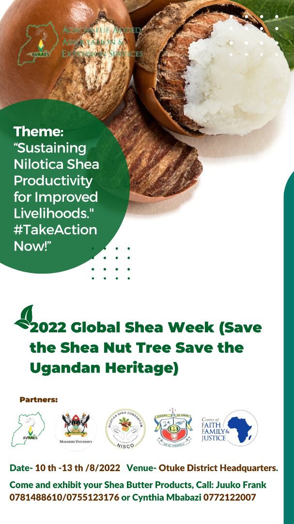 avaaes's tweet photo. Days are counting down, save the dates and be there in person. #saveshea #worldsheaday @avaaes @CFFJ_Ug @ICRAF @FAOForestry @FAOclimate @UNDPClimate @MAAIF_Uganda https://t.co/JPye4VXmXC