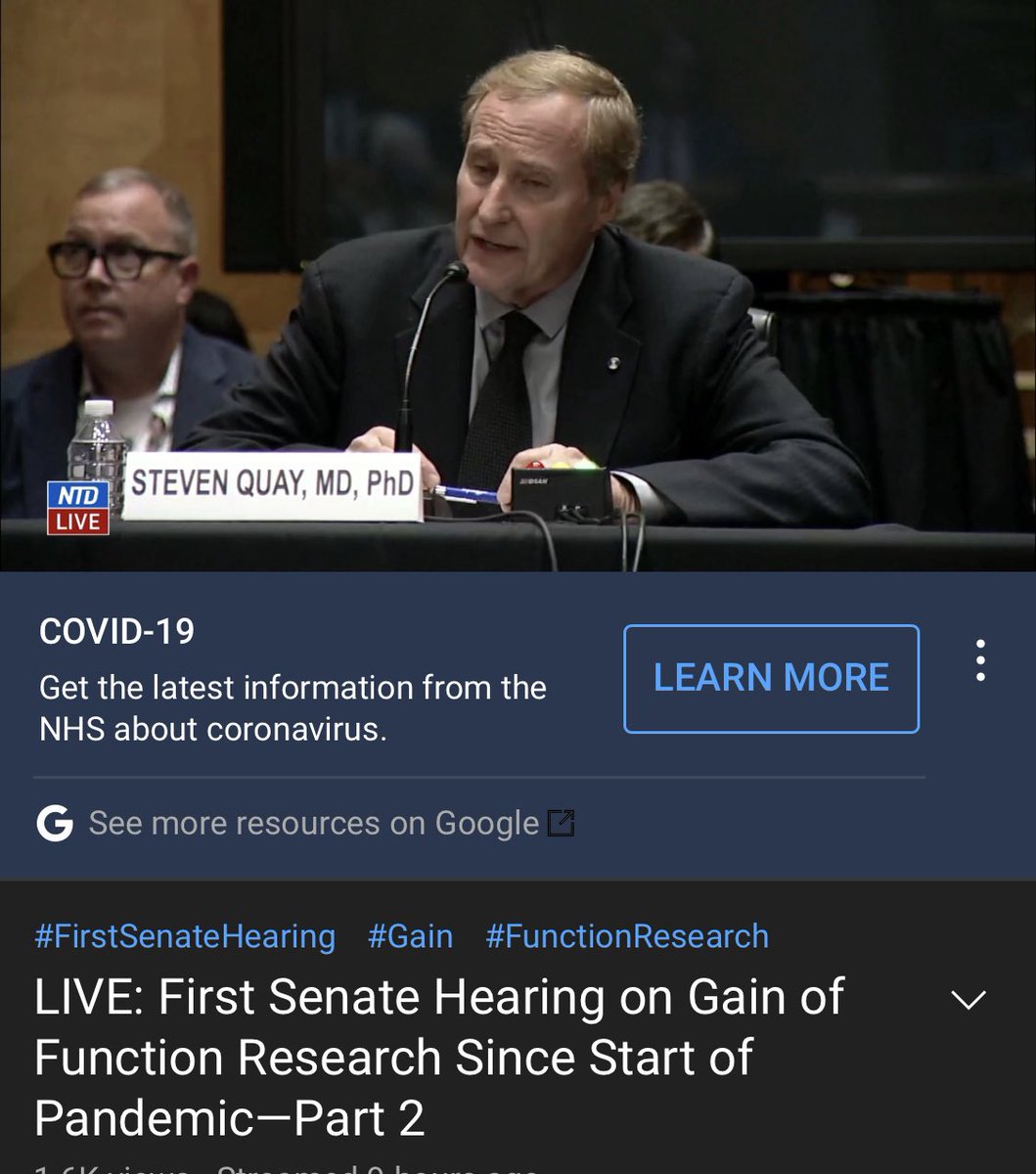 RealGeorgeWebb1's tweet photo. Stephen Quay may have had the most chilling Gain of Function testimony of the day. Quay stated WIV was experimenting (cloning) with 60% lethal Nipah virus, making it airborne. Plague was 20%. CoronaVirus was 1%. https://t.co/bSpDe5CFzM