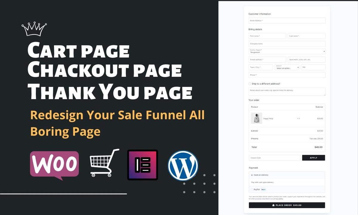 procoder_shakil's tweet image. Hi, I'm Procoder shakil.
Are you bore with your default Cart, Checkout, Thank You, Pages.
It's Don't Look Good By WooCommerce Default.
Now You Have To No Worry About It I'm Here .
I'm Doing For You A Beautiful Cart, Checkout, Thank You, Pages As Per You Need.