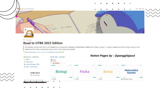 panggilajazul's tweet photo. [ Link Notion Road To UTBK 2023 ]

https://t.co/xZQnnLZ4Qf https://t.co/Pbi9LfaQd7