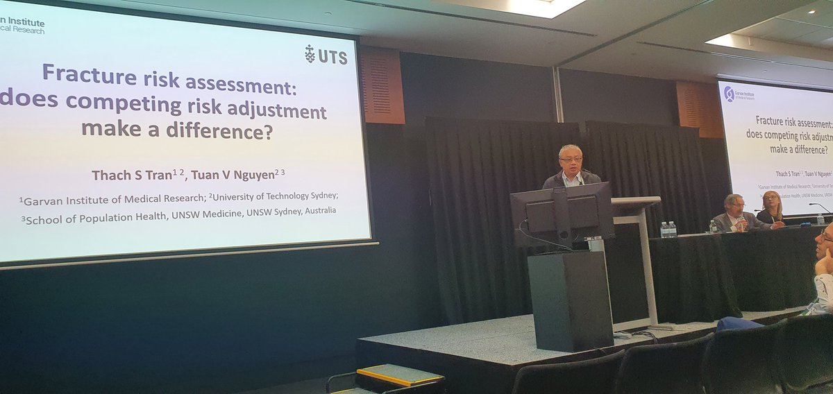 timodamm's tweet photo. Prof. Thach Tran gives valuable insights into the role of multistate models for competing risk adjustment for facture risk assessment at #AnzbmsMepsaAnzors2022 conference in the final session. Very important and informative! https://t.co/znBcUckA3l