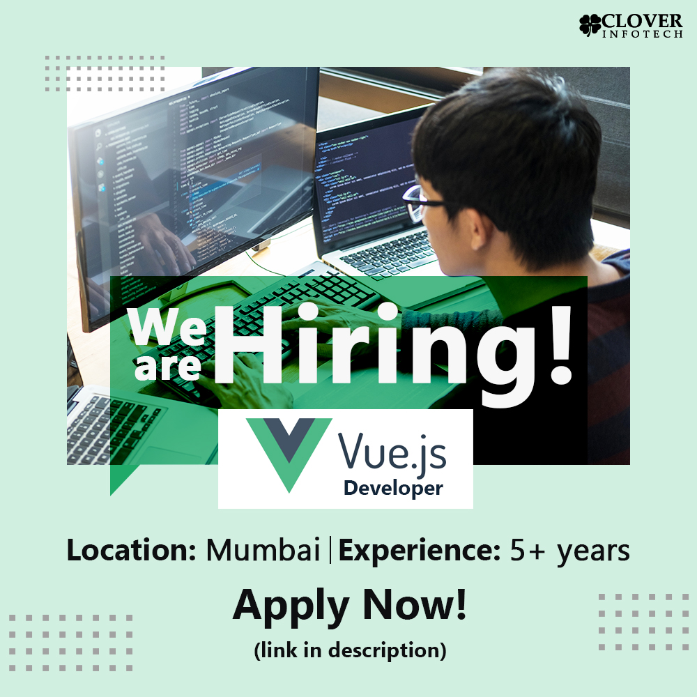_CloverInfotech's tweet image. 🔗 Apply here bit.ly/3vEFQBd
#developer #developers #developerscommunity #hiring #joinus #joinustoday #career #jobsearch #jobopportunities #hiringnow #vuejsdevelopers #javascript #js