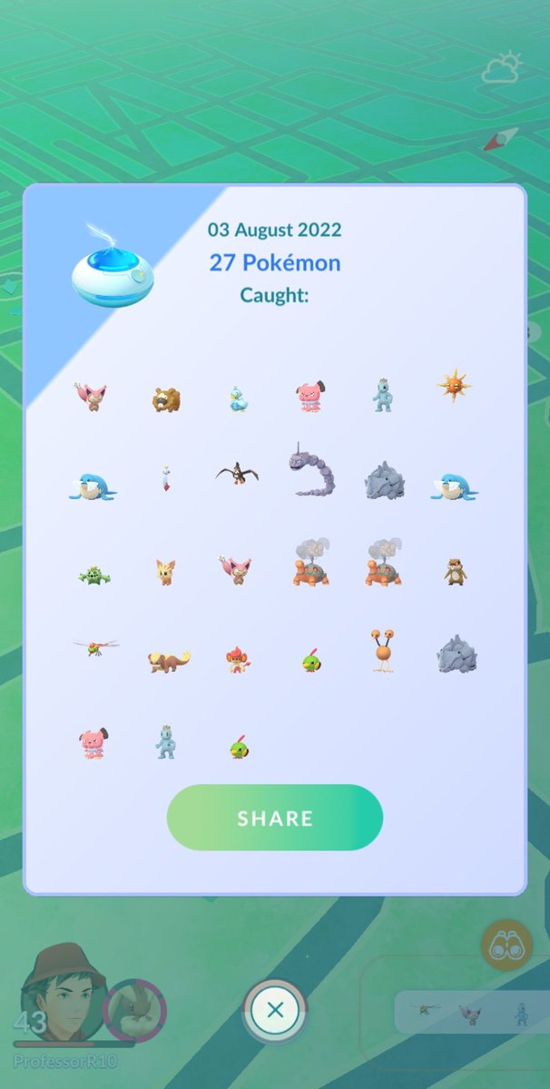 professsorR10's tweet photo. 28 catch from Walking Straight. And 27 is from Walking around Pokestops. https://t.co/YMWyVjZ2Mt